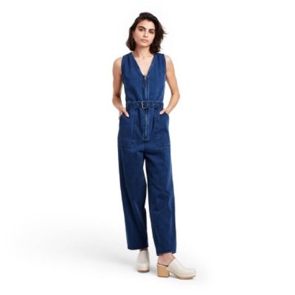 Sleeveless Denim Jumpsuit Gem